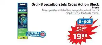 Trekpleister Oral-B Opzetborstels Cross Action Black 8-Pak aanbieding