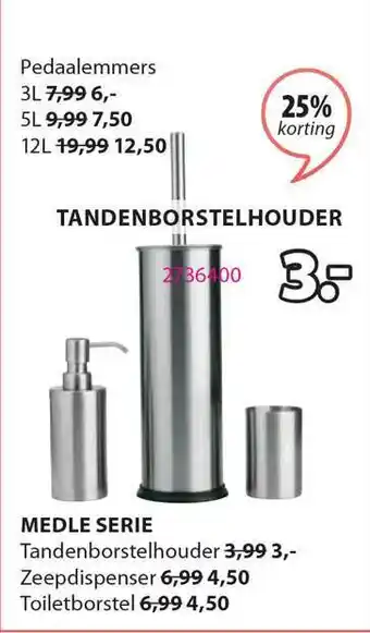 Jysk Medle Serie : Tandenborstelhouder, Zeepdispenser Of Toiletborstel 25% Korting aanbieding