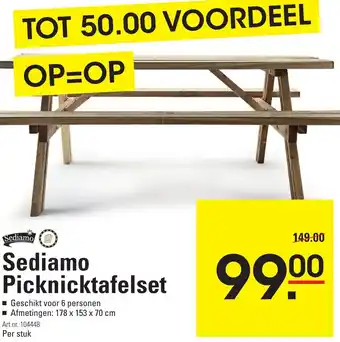 Sligro Sediamo Picknicktafelset aanbieding