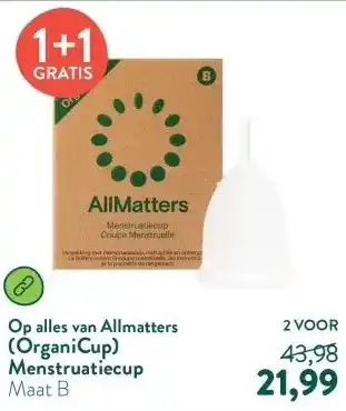 Holland & Barrett (OrganiCup) Menstruatiecup aanbieding