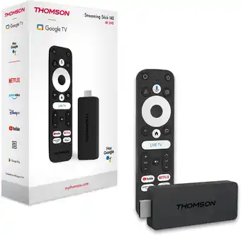 Amazon Thomson Streaming Stick 140, 4K UHD, Google TV, Google Voice Control, WiFi, Googlecast ingebouwd aanbieding