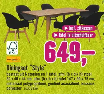 Hornbach Garden Diningset "Style" aanbieding