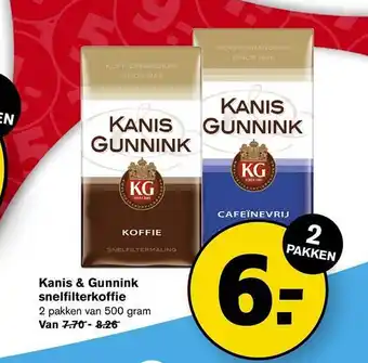 Hoogvliet Kanis & Gunnink snelfilterkoffie aanbieding