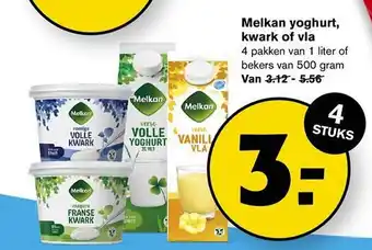 Hoogvliet Melkan yoghurt, kwark of vla aanbieding