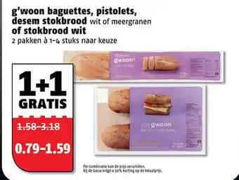 Poiesz g'woon baguettes, pistolets, desem stokbrood aanbieding