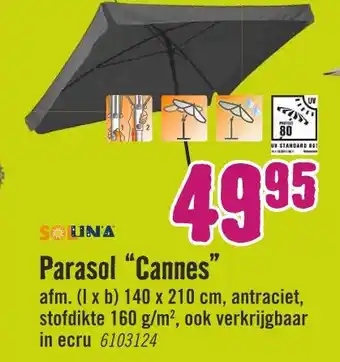 Hornbach Solina Parasol "Cannes" aanbieding