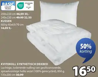 Jysk Kvitekoll synthetisch dekbed aanbieding