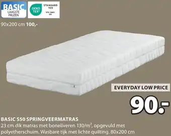 Jysk Basic S50 Springveermatras aanbieding