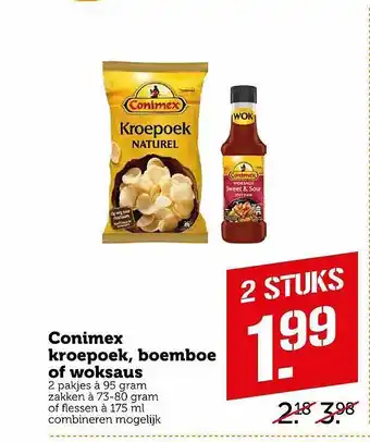 Coop Conimex kroepoek, boemboe of woksaus aanbieding