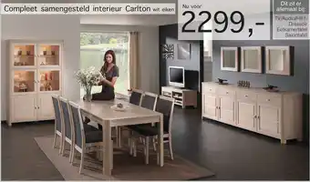 Woonsquare Compleet samengesteld interieur Carlton wit eiken aanbieding