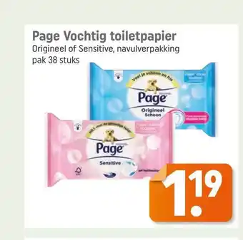 Lekker Makkelijk Page vochtig toiletpapier origineel of sensitive, navulverpakking aanbieding