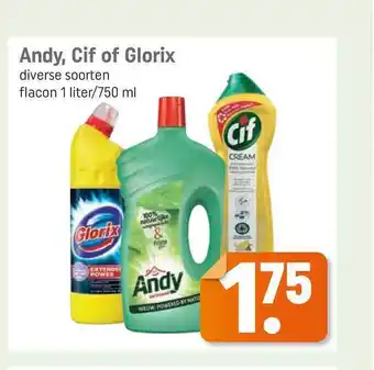 Lekker Makkelijk Andy, cif of glorix 1 liter/750 ml aanbieding