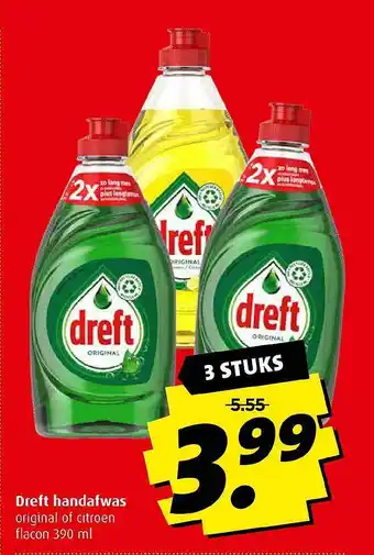 Boni Dreft handafwas original of citroen 390 ml aanbieding