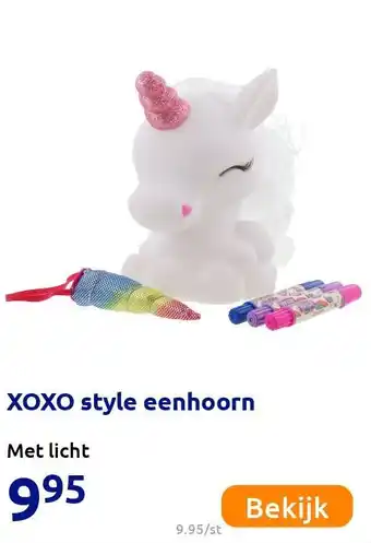 Action XOXO style eenhoorn aanbieding