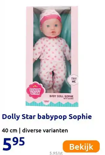 Action Dolly Star babypop Sophie aanbieding