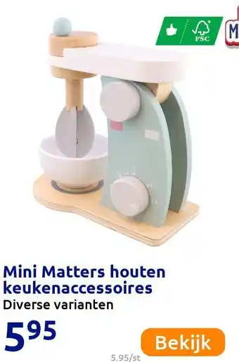 Action Mini Matters houten keukenaccessoires aanbieding