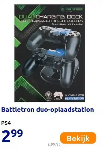 Action Battletron duo-oplaadstation aanbieding