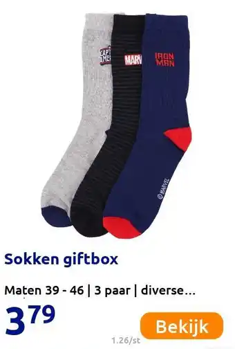 Action Sokken giftbox aanbieding