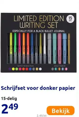 Action Schrijfset voor donker papier aanbieding