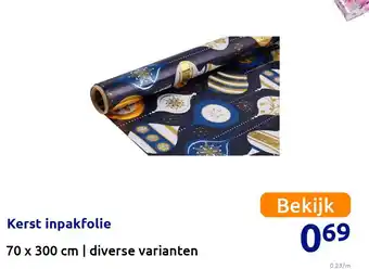 Action Kerst inpakfolie aanbieding