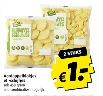 Boni Aardappelblokjes of -schijfjes aanbieding