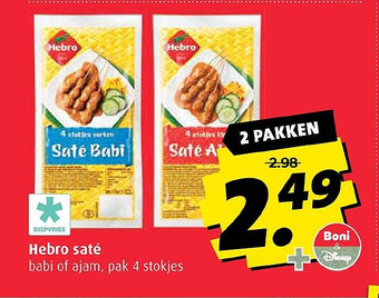 Boni Hebro saté aanbieding
