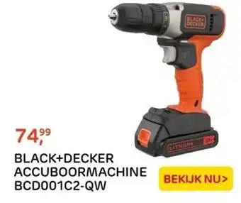 Praxis BLACK+DECKER ACCUBOORMACHINE BCD001C2-QW aanbieding