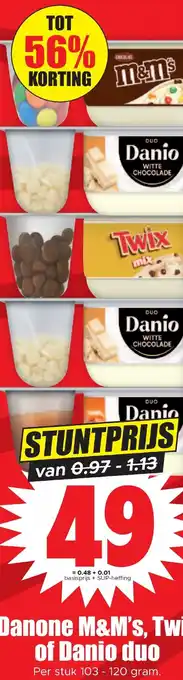Dirk Danone M&M's, Twix of Danio duo aanbieding