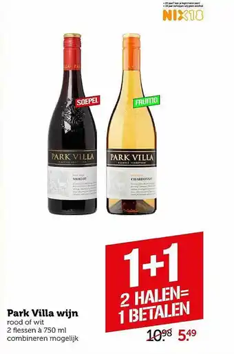 Coop Park villa wijn 750 ml aanbieding