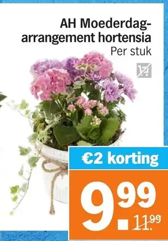 Albert Heijn AH Moederdag arrangement hortensia aanbieding