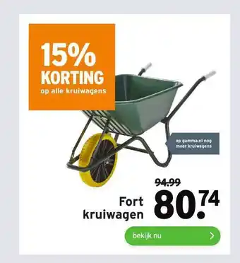 GAMMA Fort kruiwagen 15% Korting aanbieding