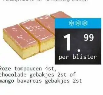 Naanhof Roze Tompoucen 4st, Chocolade Gebakjes 2st Of Mango Bavarois Gebakjes 2st aanbieding