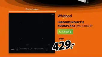 Expert Whirlpool inbouw inductie kookplaat WL S3160 BF aanbieding