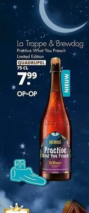 Mitra La Trappe & Brewdog Practice What You Preach Limited Edition Quadrupel aanbieding