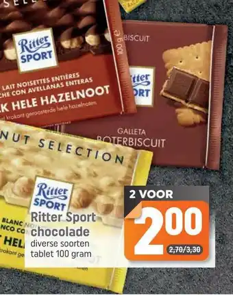 Dagwinkel Ritter Sport Chocolade aanbieding