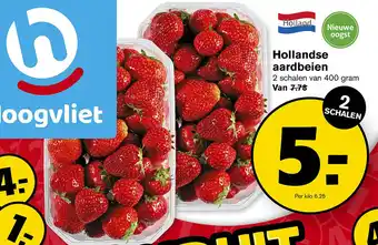 Hoogvliet Hollandse aardbeien 400 gram aanbieding