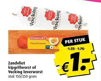 Boni Zandvliet Kipgrillworst Of Vocking Leverworst aanbieding