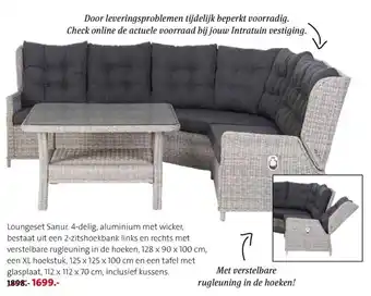 Intratuin Loungeset Sanur 4-delig aanbieding