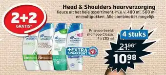 Trekpleister Head & Shoulders Haarverzorging 2+2 Gratis aanbieding