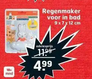 Trekpleister Regenmaker Voor In Bad 9 X 7 X 12 Cm aanbieding