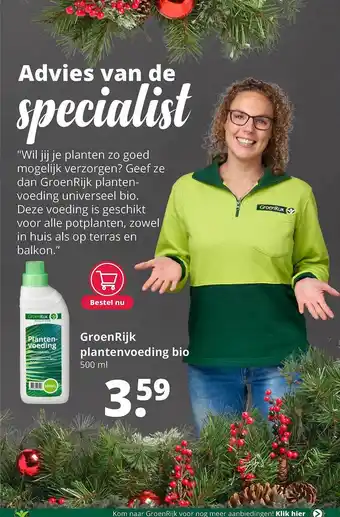 GroenRijk GroenRijk Plantenvoeding Bio aanbieding