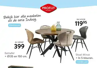 Profijt Meubel Eettafel Ø135 En 150 Cm Of Stoel Minot aanbieding