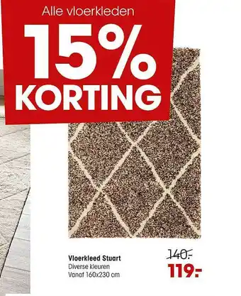 Kwantum Vloerkleed Stuart 15% Korting aanbieding