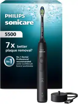 MediaMarkt Philips Sonicare 5500 Series Hx7111/01 Elektrische Tandenborstel Zwart aanbieding