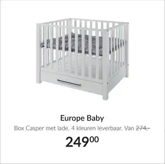 Babypark Europe Baby Box Casper met lade. 4 kleuren leverbaar aanbieding