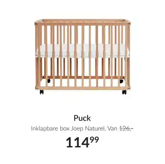 Babypark Puck Inklapbare box Joep Naturel aanbieding