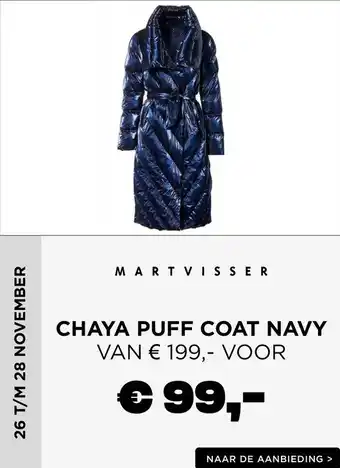 Batavia Stad Martvisser Chaya Puff Coat Navy aanbieding