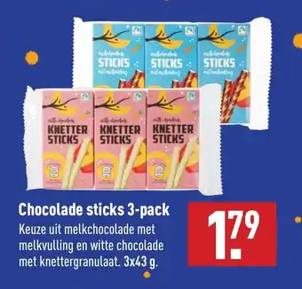 ALDI Choclade sticks 3-pack aanbieding