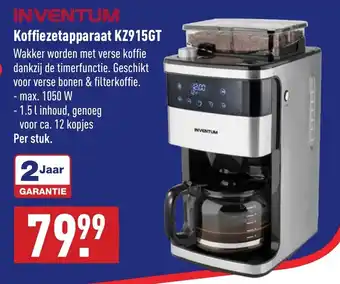 ALDI Inventum Koffiezetapparaat KZ915GT aanbieding