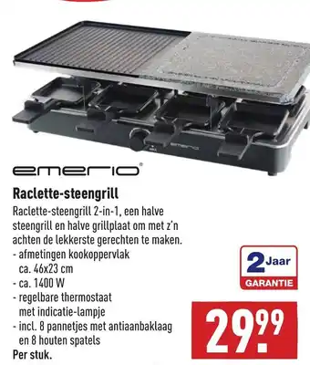 ALDI Emerio Raclette-steengrill aanbieding